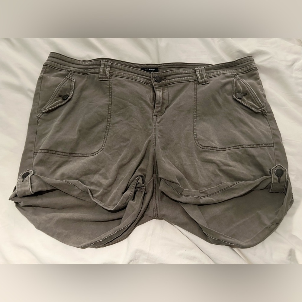 Torrid Buttoned Sage Jean Shorts Women's Plus Size 22
